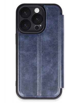Newface iPhone 16 Pro Max Kılıf Flip Cover - Lacivert