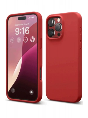 Newface iPhone 16 Pro Max Kılıf Nano içi Kadife Silikon - Kırmızı