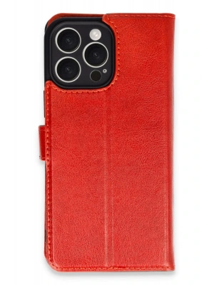 Newface iPhone 16 Pro Max Kılıf Trend S Plus Kapaklı Kılıf - Kırmızı