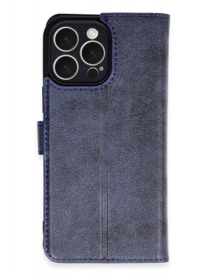 Newface iPhone 16 Pro Max Kılıf Trend S Plus Kapaklı Kılıf - Lacivert