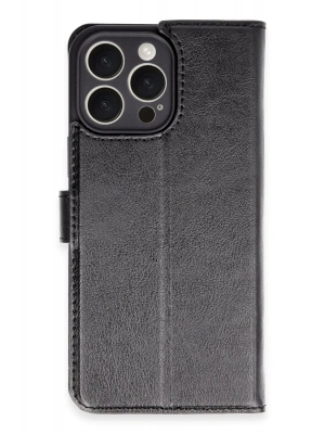 Newface iPhone 16 Pro Max Kılıf Trend S Plus Kapaklı Kılıf - Siyah