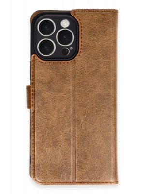 Newface iPhone 16 Pro Max Kılıf Trend S Plus Kapaklı Kılıf - Taba