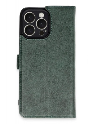 Newface iPhone 16 Pro Max Kılıf Trend S Plus Kapaklı Kılıf - Yeşil