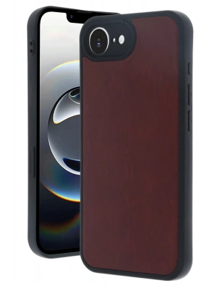 Newface iPhone 16E Kılıf Aras Deri Kapak - Bordo