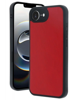 Newface iPhone 16E Kılıf Aras Deri Kapak - Kırmızı