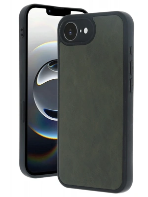 Newface iPhone 16E Kılıf Aras Deri Kapak - Koyu Yeşil