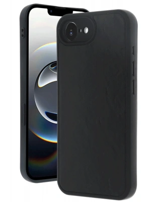 Newface iPhone 16E Kılıf Aras Deri Kapak - Siyah