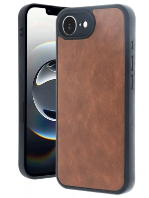 Newface iPhone 16E Kılıf Aras Deri Kapak - Taba