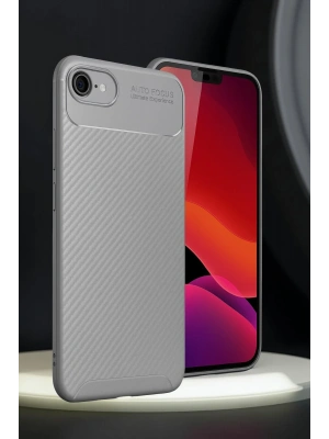 Newface iPhone 16E Kılıf Auto Focus Karbon Kapak - Gri