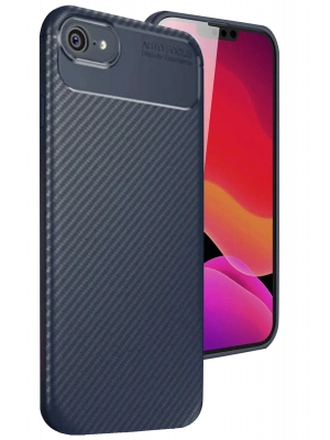 Newface iPhone 16E Kılıf Auto Focus Karbon Kapak - Lacivert