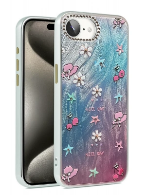 Newface iPhone 16E Kılıf Blade Aynalı Desenli Kapak - Desen 4