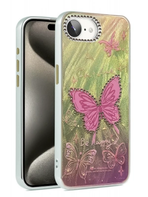 Newface iPhone 16E Kılıf Blade Aynalı Desenli Kapak - Desen 5