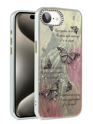 Newface iPhone 16E Kılıf Blade Aynalı Desenli Kapak - Desen 6