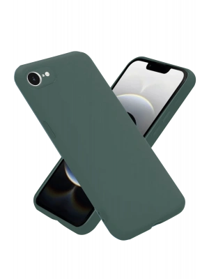 Newface iPhone 16E Kılıf Nano içi Kadife Silikon - Koyu Yeşil