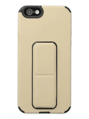 Newface iPhone 6 Kılıf Mega Standlı Silikon - Gold