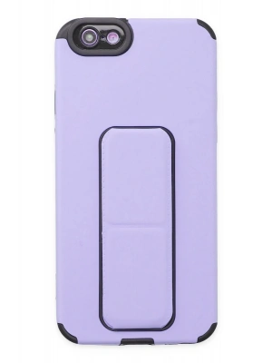 Newface iPhone 6 Kılıf Mega Standlı Silikon - Lila