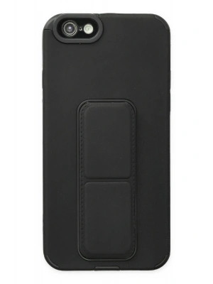 Newface iPhone 6 Kılıf Mega Standlı Silikon - Siyah