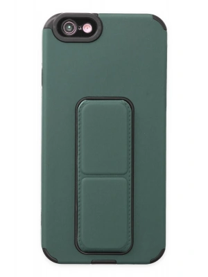 Newface iPhone 6 Kılıf Mega Standlı Silikon - Yeşil