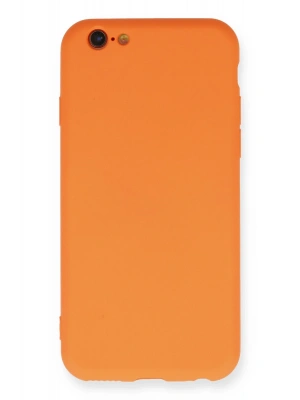 Newface iPhone 6 Kılıf Nano içi Kadife Silikon - Turuncu