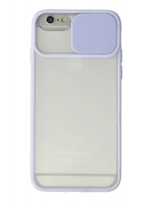 Newface iPhone 6 Kılıf Palm Buzlu Kamera Sürgülü Silikon - Lila