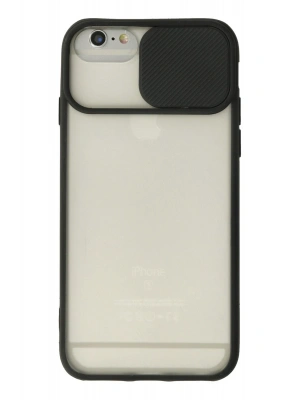 Newface iPhone 6 Kılıf Palm Buzlu Kamera Sürgülü Silikon - Siyah