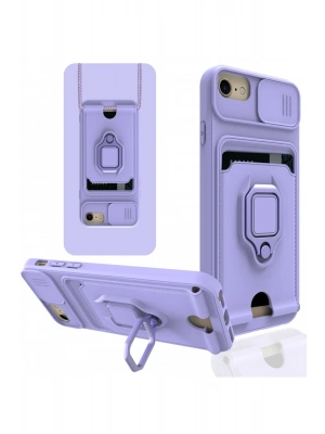 Newface iPhone 6 Kılıf Zuma Kartvizitli Yüzüklü Silikon - Lila