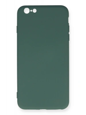 Newface iPhone 6 Plus Kılıf Nano içi Kadife Silikon - Koyu Yeşil