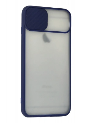 Newface iPhone 6 Plus Kılıf Palm Buzlu Kamera Sürgülü Silikon - Lacivert