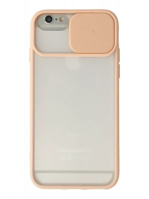 Newface iPhone 6 Plus Kılıf Palm Buzlu Kamera Sürgülü Silikon - Pembe