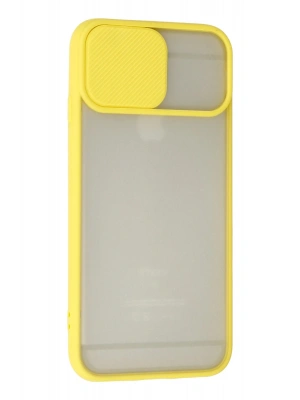Newface iPhone 6 Plus Kılıf Palm Buzlu Kamera Sürgülü Silikon - Sarı