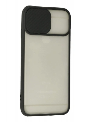 Newface iPhone 6 Plus Kılıf Palm Buzlu Kamera Sürgülü Silikon - Siyah