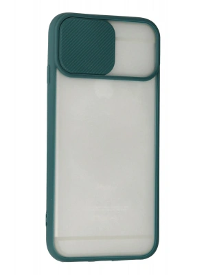 Newface iPhone 6 Plus Kılıf Palm Buzlu Kamera Sürgülü Silikon - Yeşil
