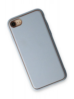 Newface iPhone 7 Kılıf Coco Deri Silikon Kapak - Açık Mavi