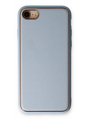 Newface iPhone 7 Kılıf Coco Deri Silikon Kapak - Açık Mavi
