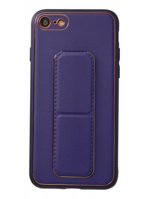 Newface iPhone 7 Kılıf Coco Deri Standlı Kapak - Mor