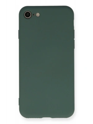 Newface iPhone 7 Kılıf Nano içi Kadife Silikon - Koyu Yeşil