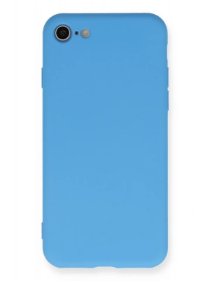 Newface iPhone 7 Kılıf Nano içi Kadife Silikon - Mavi
