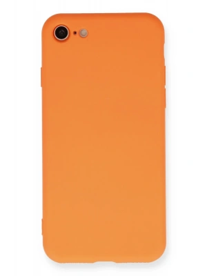 Newface iPhone 7 Kılıf Nano içi Kadife Silikon - Turuncu
