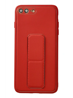 Newface iPhone 7 Plus Kılıf Coco Deri Standlı Kapak - Kırmızı