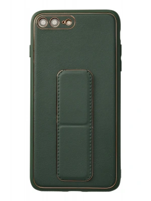 Newface iPhone 7 Plus Kılıf Coco Deri Standlı Kapak - Yeşil
