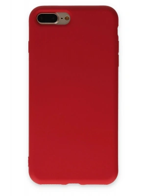 Newface iPhone 7 Plus Kılıf Nano içi Kadife Silikon - Kırmızı