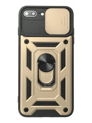 Newface iPhone 7 Plus Kılıf Pars Lens Yüzüklü Silikon - Gold