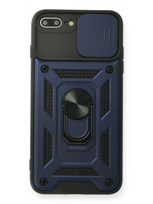 Newface iPhone 7 Plus Kılıf Pars Lens Yüzüklü Silikon - Lacivert