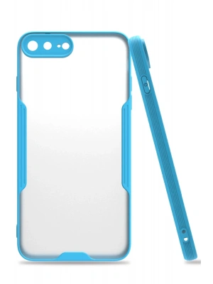 Newface iPhone 7 Plus Kılıf Platin Silikon - Mavi