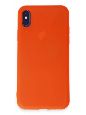 Newface iPhone X Kılıf First Silikon - Parlak Turuncu