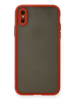 Newface iPhone X Kılıf Montreal Silikon Kapak - Kırmızı