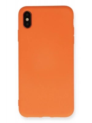 Newface iPhone X Kılıf Nano içi Kadife Silikon - Turuncu