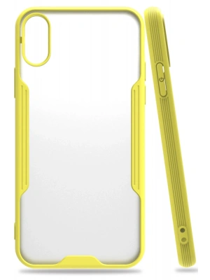 Newface iPhone X Kılıf Platin Silikon - Sarı