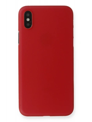 Newface iPhone X Kılıf PP Ultra İnce Kapak - Kırmızı