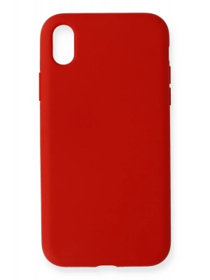 Newface iPhone XR Kılıf Nano içi Kadife Silikon - Kırmızı